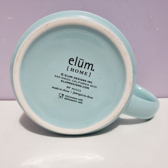 Elum Home Coffee Cup Mug Aqua Blue Green Large 3.25" × 3.25" - Picture 5 of 8